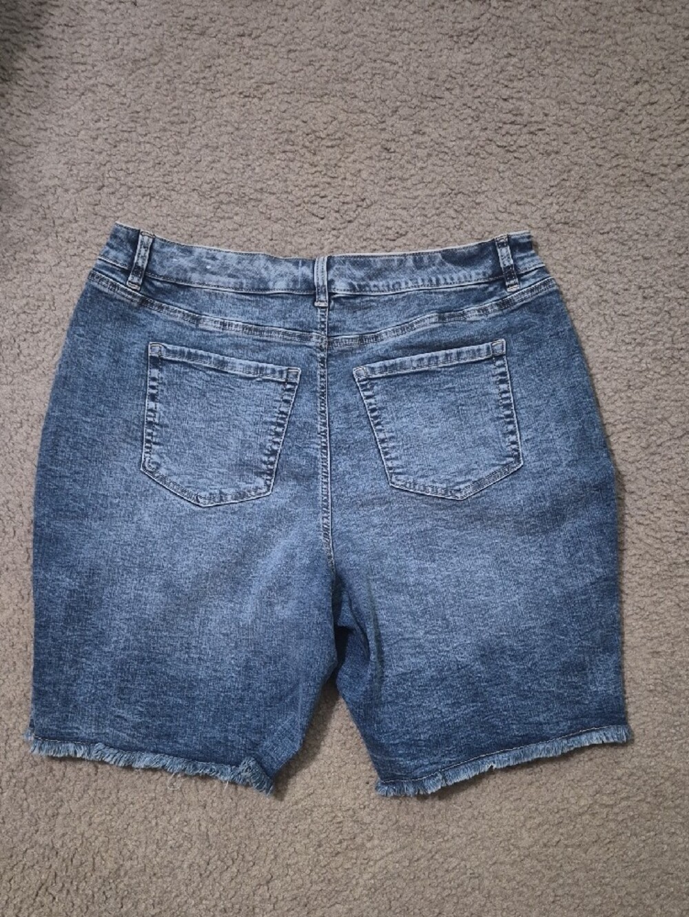 Lane Bryant Distressed Midwash Denim Bermuda Shorts - Picture 3 of 4